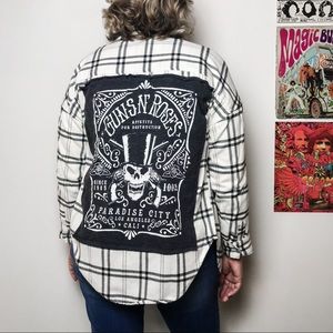 Reworked Guns N Roses Rock Flannel